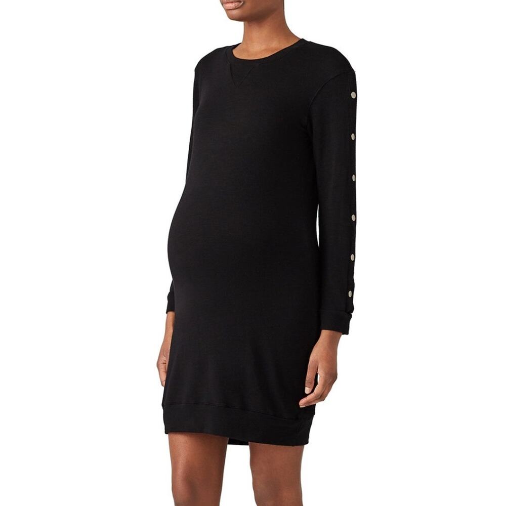 Rtr szS Monrow maternity casual dress sweatshirt dress studded long sleeves